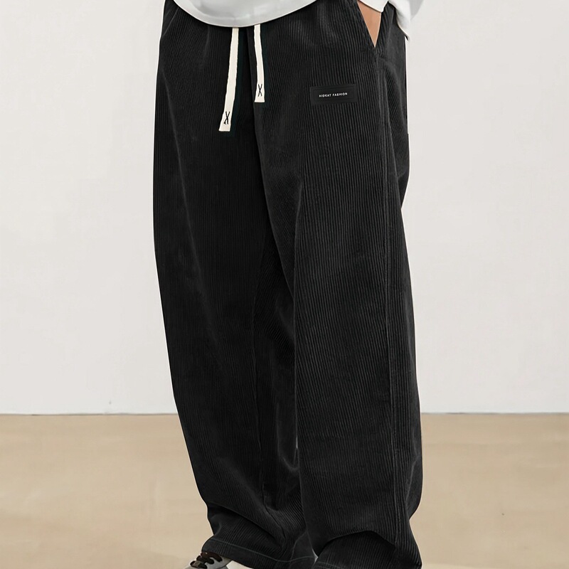 Cross-Border Foreign Trade Autumn and Winter 26 New Popular Items Logo Corduroy Non-Iron Large Size Men's Casual Loose Pants Men's Trousers Cross-Border Foreign Trade Autumn and Winter 26 New Popular Items Logo Corduroy Non-Iron Large Size Men's Casual Loose Pants Men's Trousers
