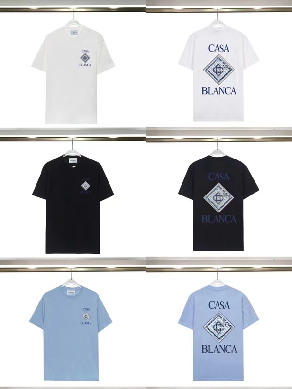 Casablanca Short-Sleeve Correct Version Ins European and American Niche Trendy Brand Casual High Street T-Shirt