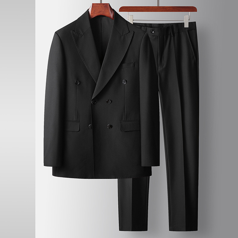 Men's Clothing Men's Suits Spring And Autumn Youth Double Breasted Light Luxury Business Wedding Suits Men's High End Dresses_voghion.com