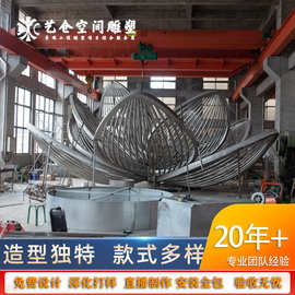 不锈钢主题地标公园广场艺术设计景观雕塑户外莲花铁艺地标装饰