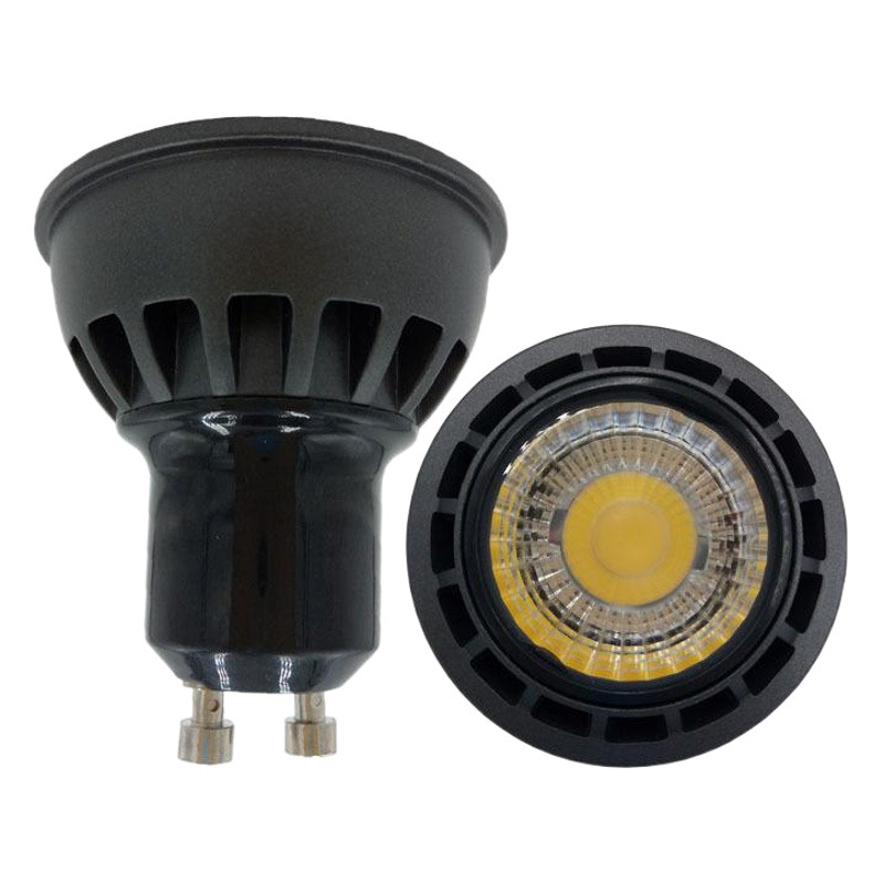 Oscurecimiento LED 5W techo Spotlight 110/230V cáscara de aluminio + lente Negro Soporte de La Lámpara led cob Spotlight