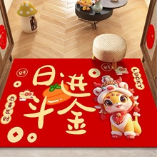 2026厂家新款马年家用入户门垫门厅装饰地毯红色喜庆地垫新年脚垫