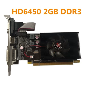 Новая видеокарта HD6450 2 ГБ, для небольшого корпуса, полувысокая, офисная, для моноблока, дискретная видеокарта