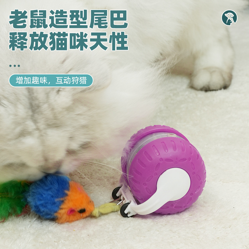 新しいレーザー付きスマート充電猫のおもちゃ、猫の音、猫の楽しみのための自動ペットアバウトボール|undefined