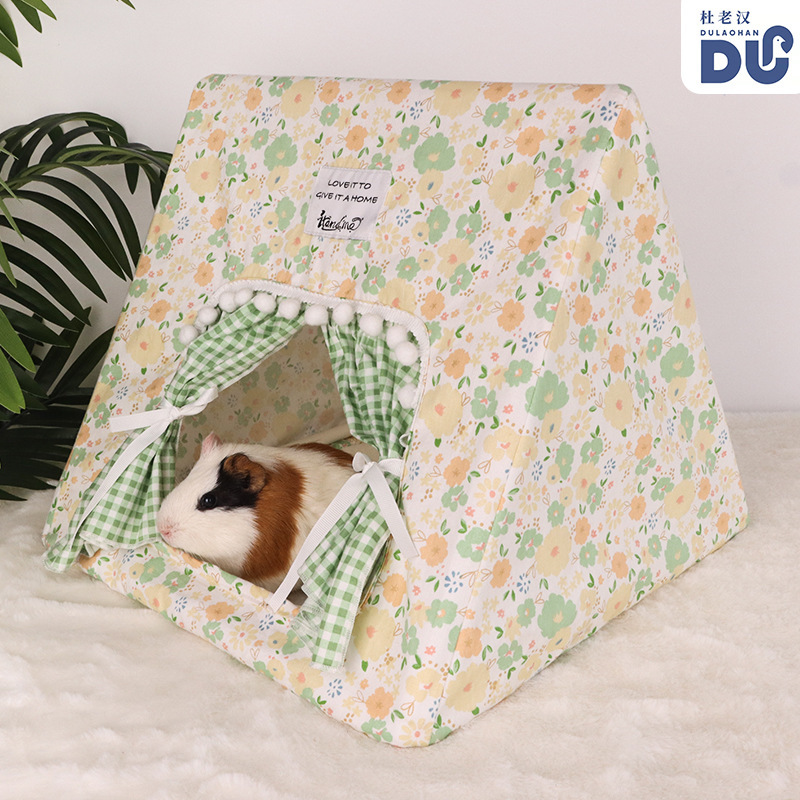 Du Laohan's Rabbit Villa Summer Bottomless Rabbit Tent, Guinea Pig Nest, Rabbit Hideout, Pvc Rabbit Nest