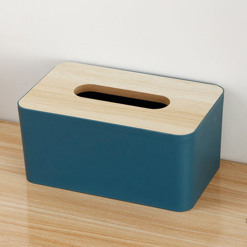 Japanese simple wooden cover tissue box solid wood tissue box dining room living room coffee table medium desktop tissue storage box