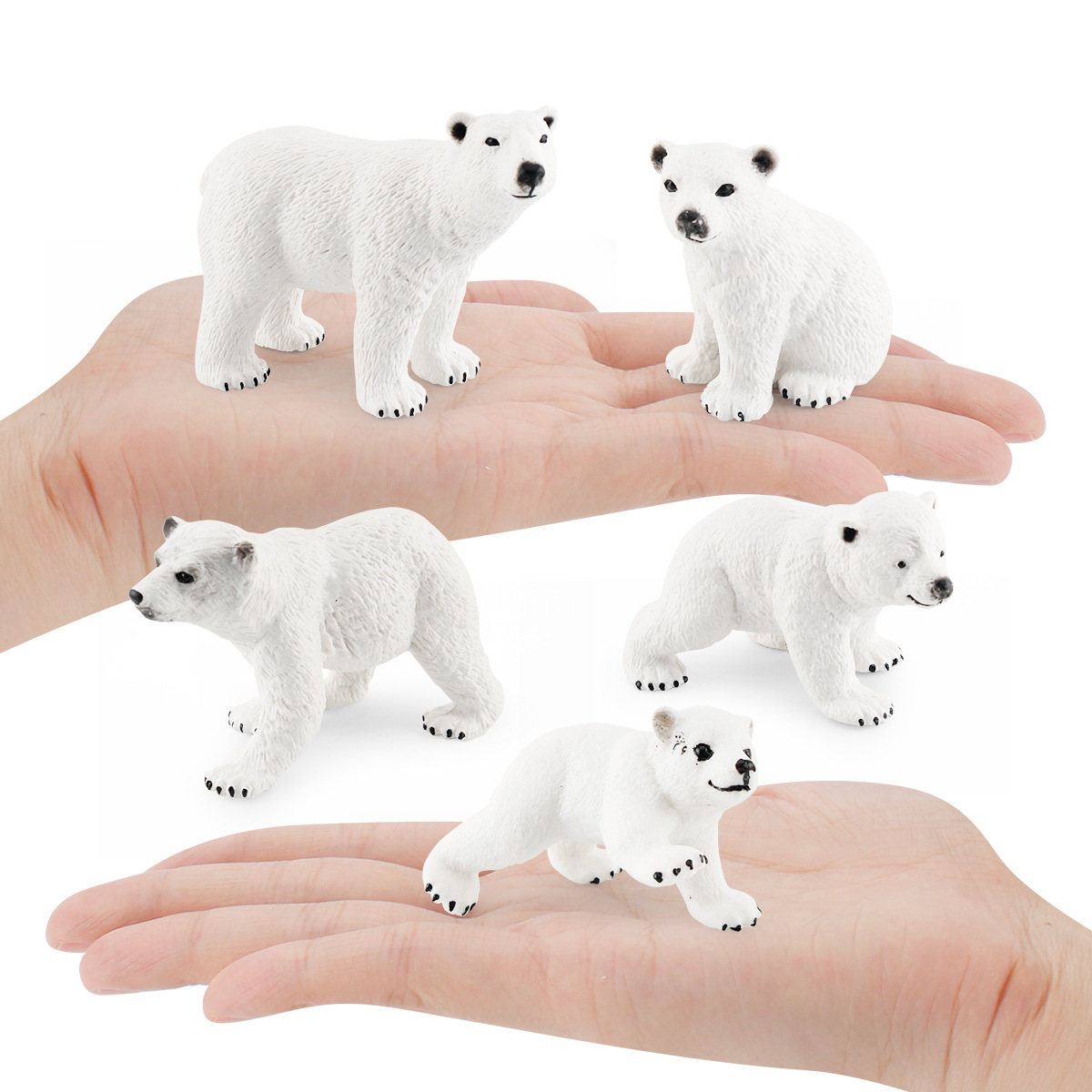 Simulación transfronteriza Ártico animal niños cognición Ártico Oso Blanco decoración de escritorio hecho a mano juguetes de decoración estática al por mayor