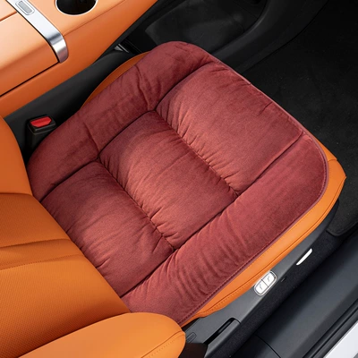 Car Winter Seat Cushion Universal Seat cushion, seat cover - checkered-flannel-volcanic-red-front-row-1-piece