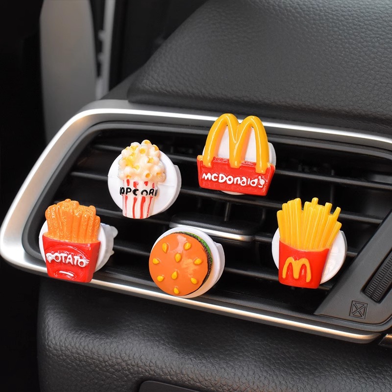Aromaterapia para automóvil, aire acondicionado para automóvil, salida de aire, perfume, papas fritas, pan, celebridades de Internet, decoraciones creativas para automóviles