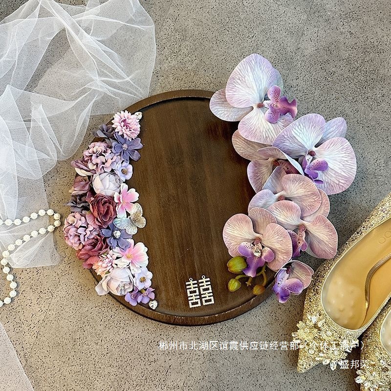 厂家直销古风中式圆托盘婚鞋展示架接亲游戏道具婚礼拍照鞋子|undefined