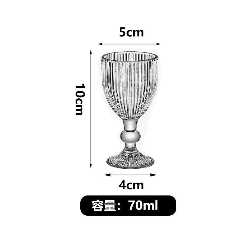 Retro una sola capa vertical taza de vidrio de pie alto taza de desayuno taza de postre taza de yogur taza simple taza de café a rayas clásicas