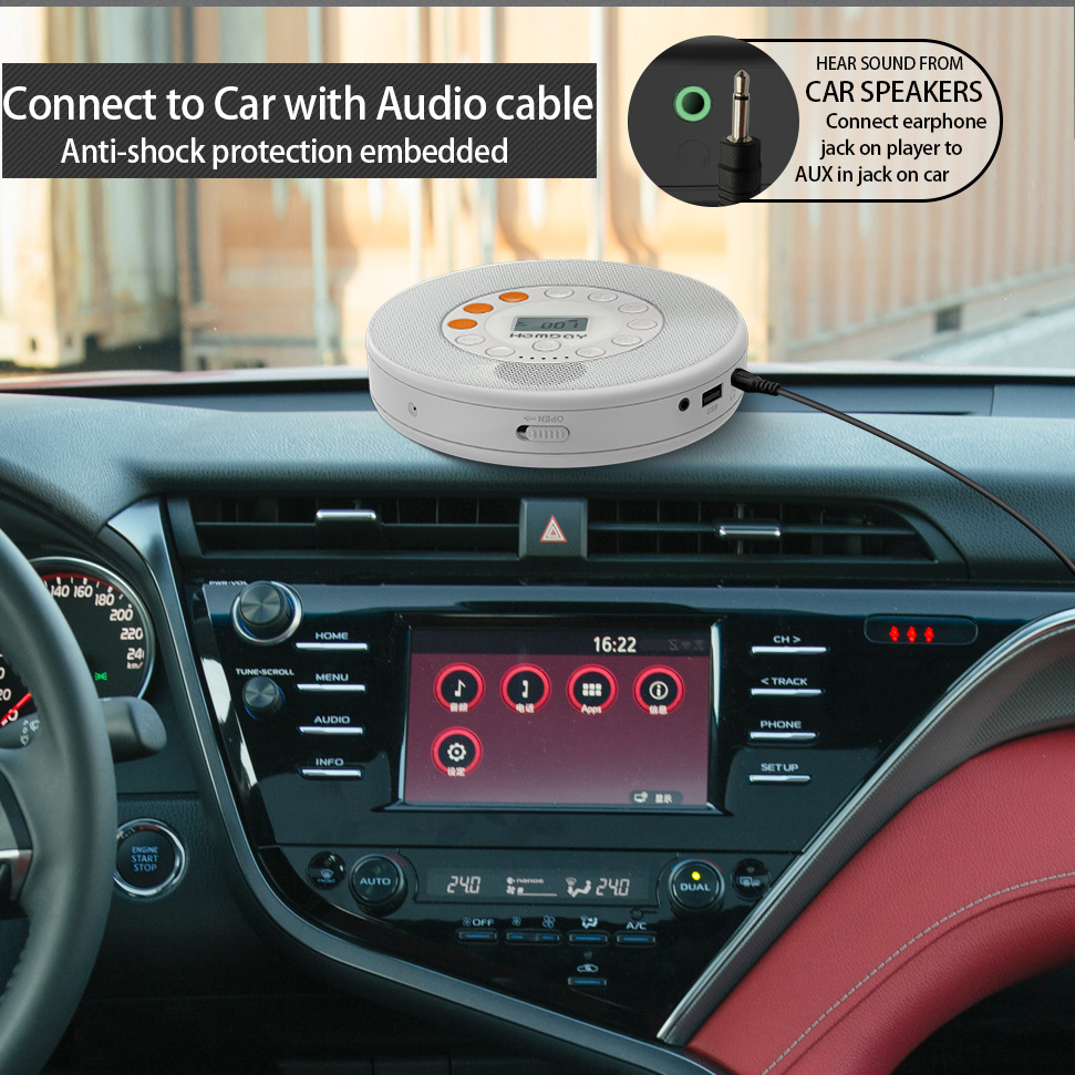 portable cd player connect to