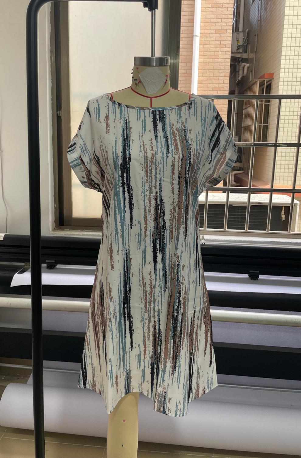 154g Weight Above Knee Dress Length Type Short Sleeve Sleeve Length Sheath Dress Dresses Type Batwing Sleeve Sleeve Type Polyester Fabric Type Mid Waist Waist Line Holiday Occasion Round Neck Neckline Regular Fit Fit Type Multicolor Pattern Summer Season Women's Gender Streetwear Style Wholesale Women's Streetwear Multicolor Holiday Round Neck Short Sleeve Sheath Dress 5