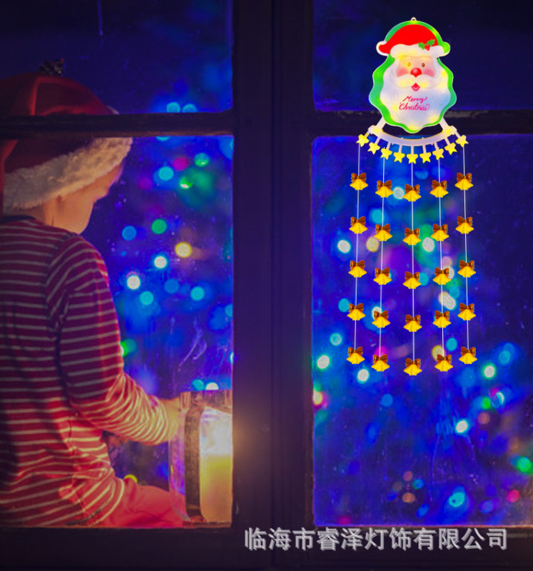 跨境新款LED圣诞瀑布灯橱窗庭院卧室圣诞树圣诞老人装饰氛围灯|undefined
