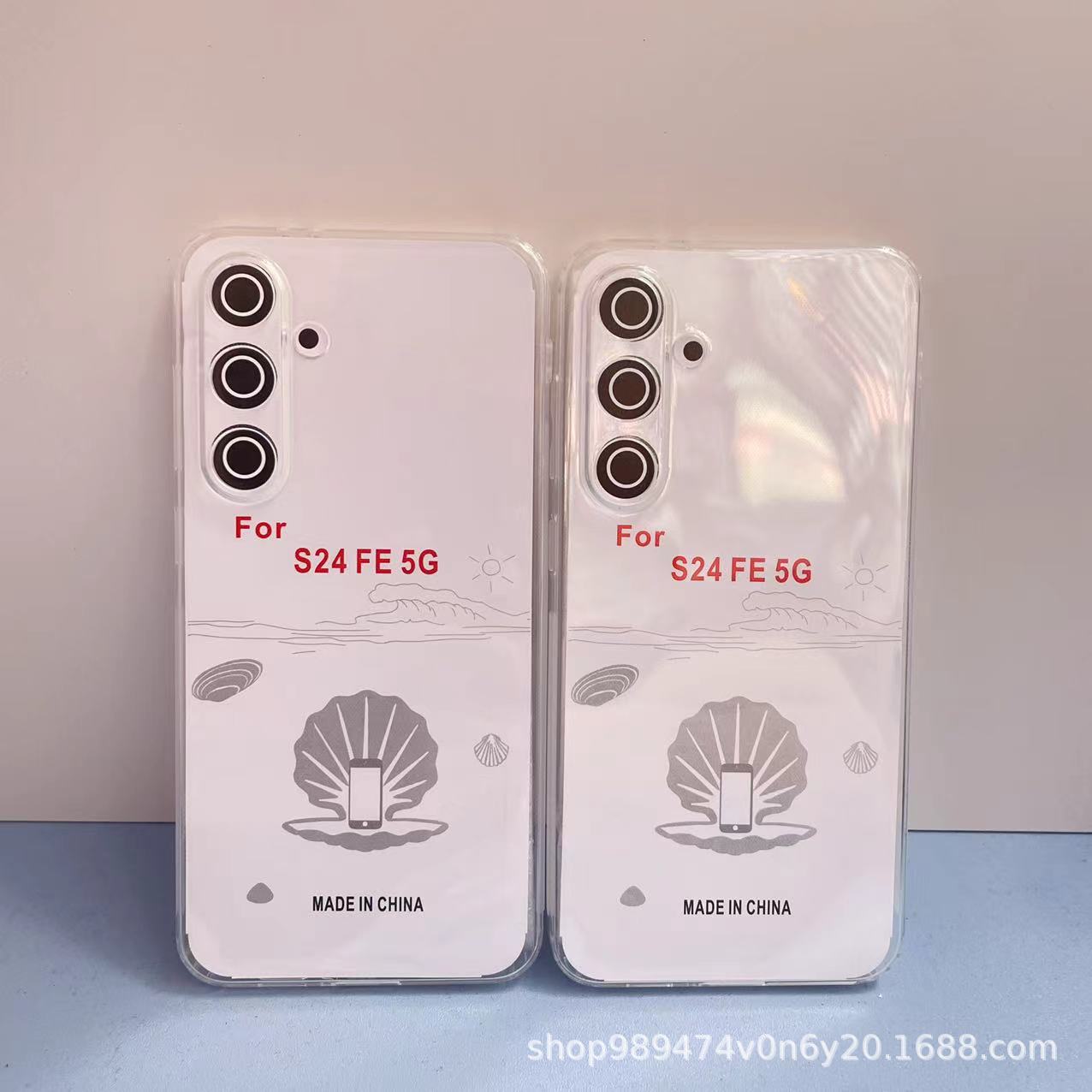 气囊防摔防滑防尘手机壳 适用三星S24FE/M55透明TPU素材保护套