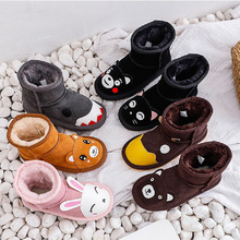 廠家直銷21冬季兒童雪地靴真皮卡通小動物棉鞋軟底男女寶寶短靴子