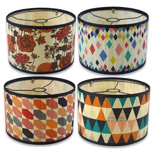 Cross-border Amazon Bamboo Lampshade Bamboo Products Geometric Pattern Homestay Decorative Chandelier Floor Lamp Table Lamp Lampshade