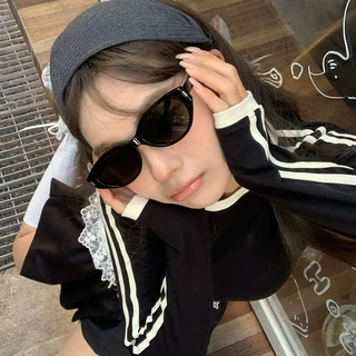 新款复古小框猫眼墨镜女高级感时尚遮阳眼镜防紫外线太阳镜男批发