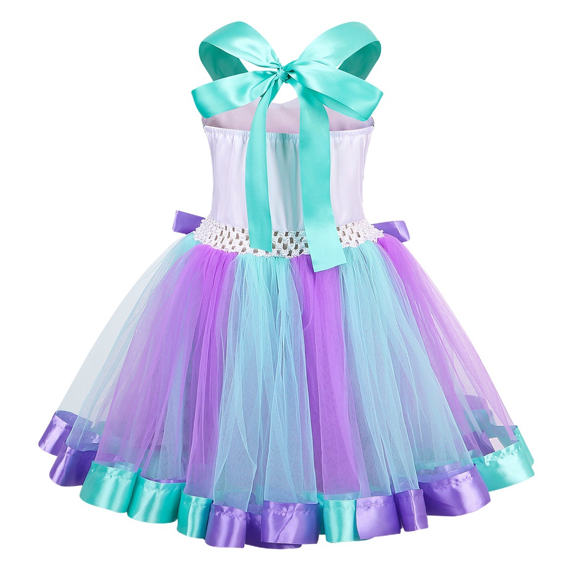 Vestido de cola para niñas europeas y americanas, falda artística para fotografía, vestido de sirena para niñas + forro con tocado gratis, gran oferta