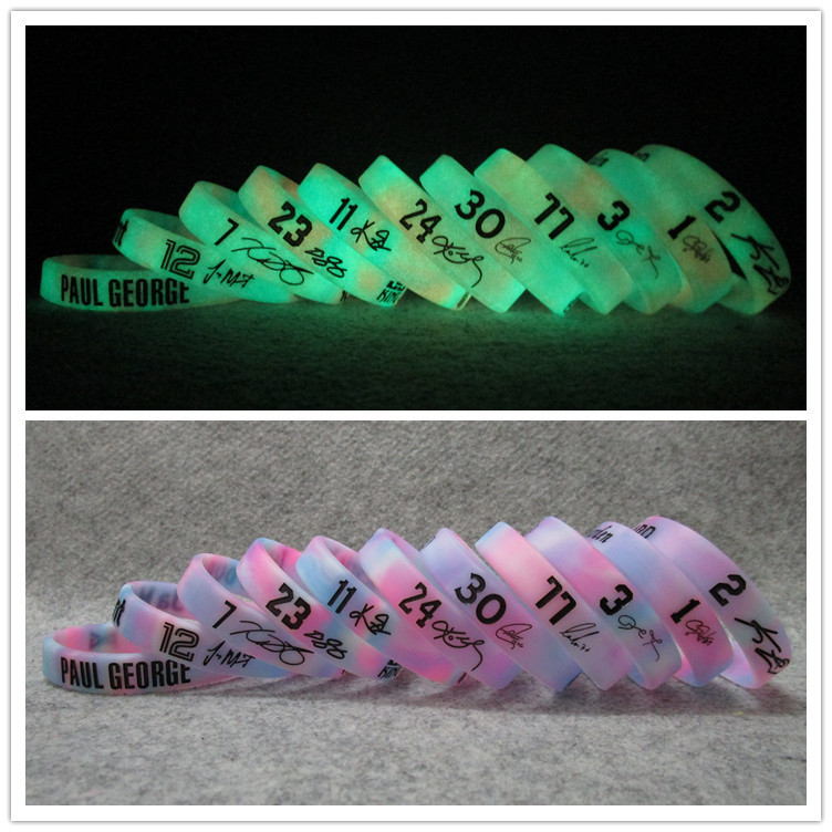 Basketball star Kobe James Owen Kurimoland mixed color luminous sports bracelet silicone wristband