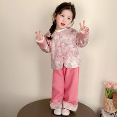 汉服女童套装春秋季2025新款儿童国风新中式唐装女孩宝宝春装古装