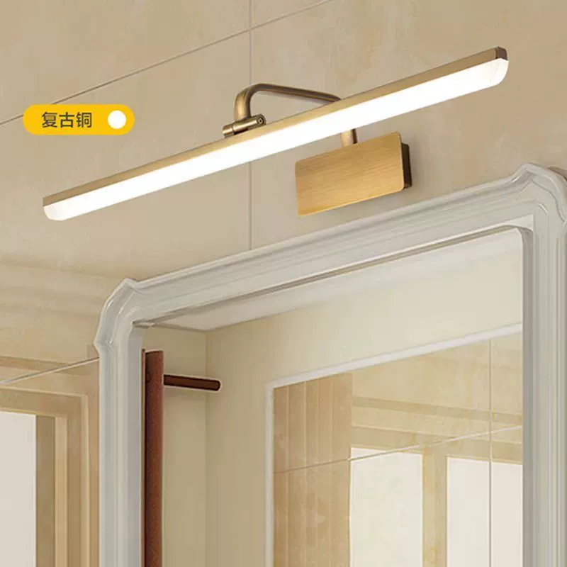 LED-фронтальные светильники для зеркала в ванной, акриловая трубка, медный светильник-настенный, подсветка