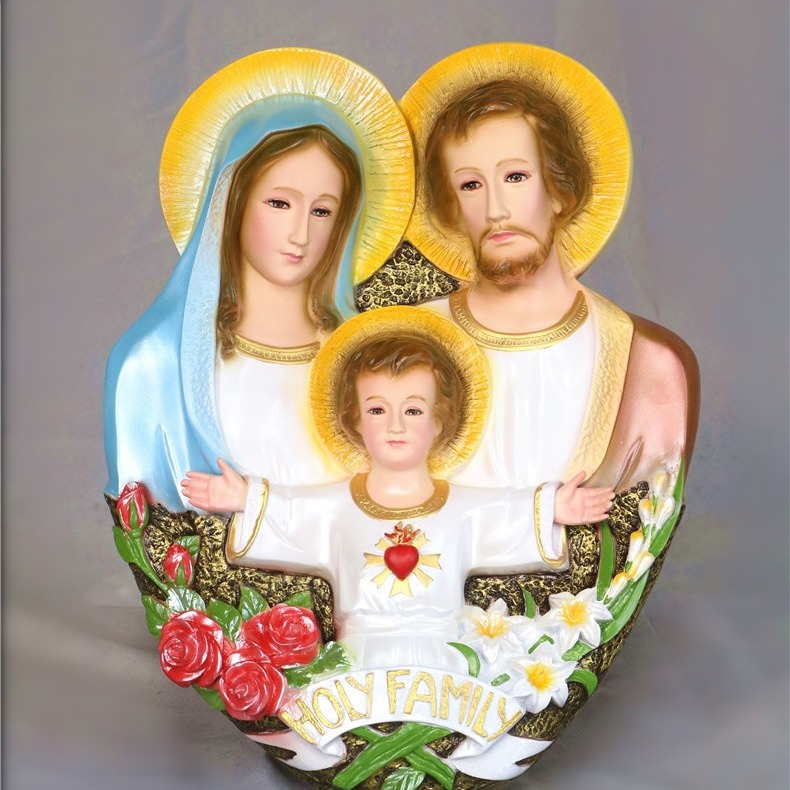 Cross-border 50 * 38cm Sagrada Familia tres botones colgante estatuas de la iglesia de la casa decoración de la figura principal sala de estar