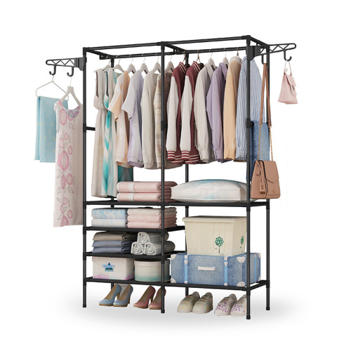 Simple coat rack indoor clothes drying rack floor-standing simple and fashionable multi-layer assembly storage rack