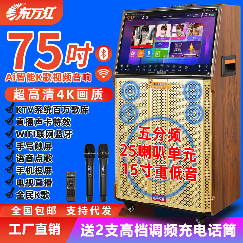 Square Dance Audio with Display Home Karaoke Singer Outdoor Live Ksong Mobile KTV Bluetooth Speaker