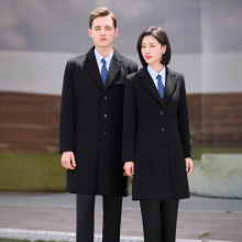 黑色羊毛呢子大衣女秋冬新款高端职业经理工作服加绒加厚保暖工装