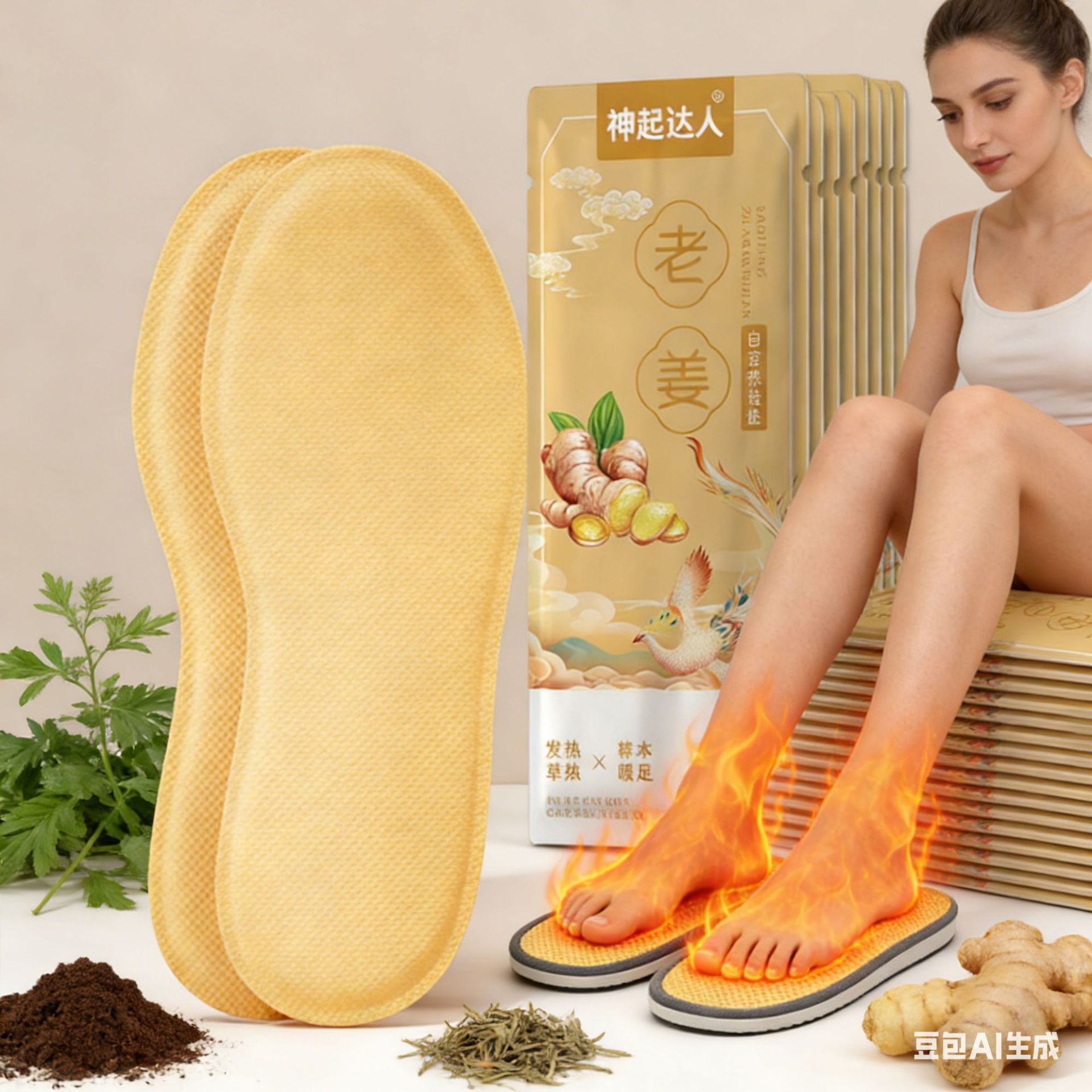argy wormwood fever Insole Warm shoes Cushion Self heating Warm Foot Patch ginger heating Heating pads fresh