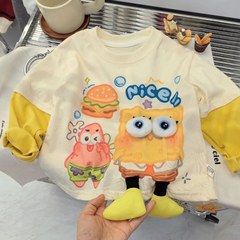 【立体玩偶】2025秋装新款韩版儿童洋气时髦纯棉长袖T恤长袖打底