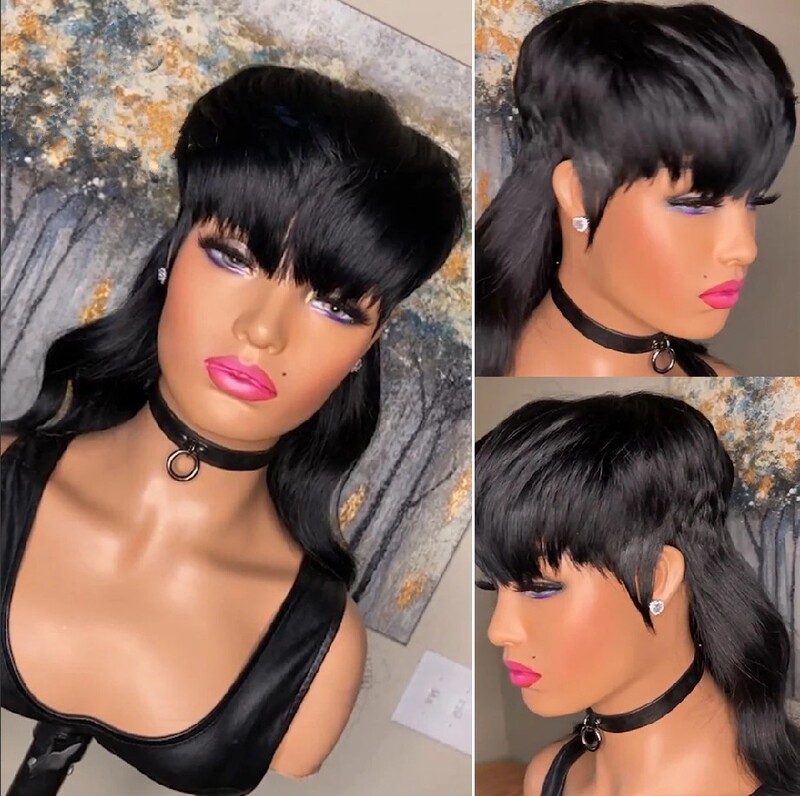 2023 Independent website popular European and American wig straight bangs short curly hair tail long hair factory wholesale hair generation