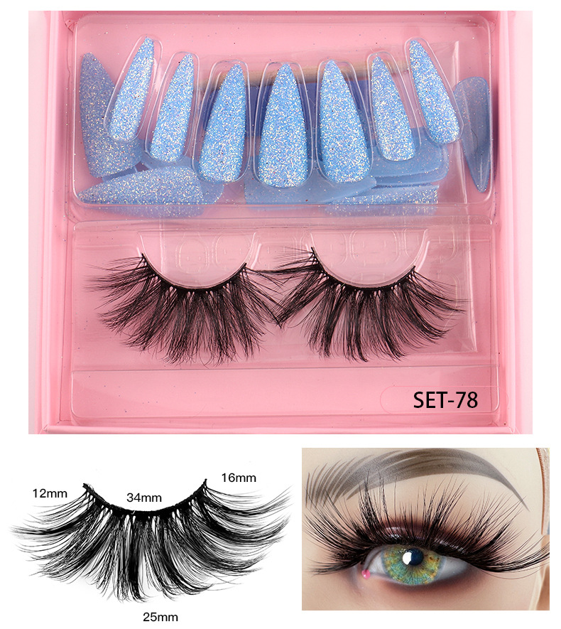 Mode Couleur Unie Imitation Vison Faux Cils 1 Jeu display picture 2