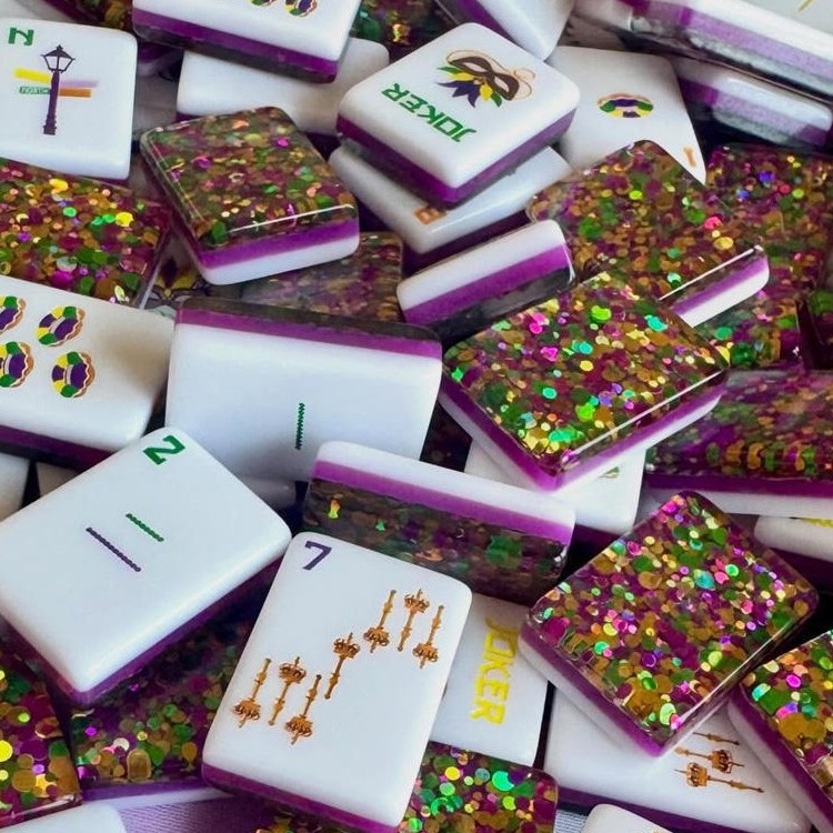 (in Stock) Carnival Flashing American Mahjong Set, Festival Mask Mahjong Game Set