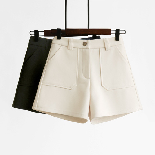 High-waisted, wide-leg loose casual shorts