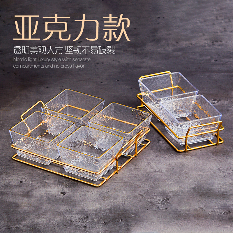 Nordic Ins Acrylic Fruit Plate for Bar, Ktv, Foot Spa, Hair Salon, Commercial Display, Snack Tray, Divided Plate, Storage Box