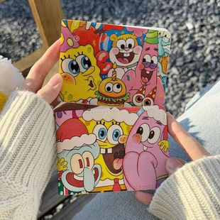 SpongeBob cute driving license protective cover two-in-one driving license motor vehicle driving license leather cover appearance card holder