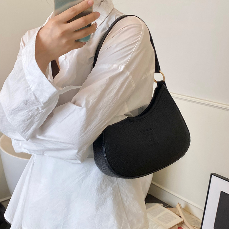 Bolso de moda coreano 2025 verano nuevo bolso femenino moda patrón de lichi bolso de hombro letra simple bolso de mensajero