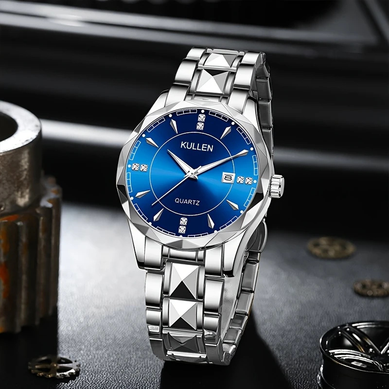 Cross-border Hot Selling Men's Watch Men's High-end Sense Non-mechanical Watch Business Calendar Steel Band Watch High-end Men's Watch