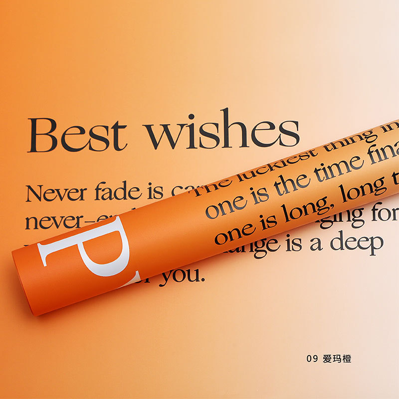 Gradiente inglés de doble cara de dos colores de papel ouya nacarado película impermeable flor regalo papel de regalo fábrica al por mayor