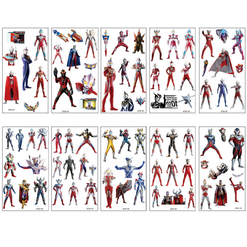 Cartoon Tattoo Stickers for Children, Cute Concave-Convex Manseirodi Temporary Face and Arm Disposable Stickers