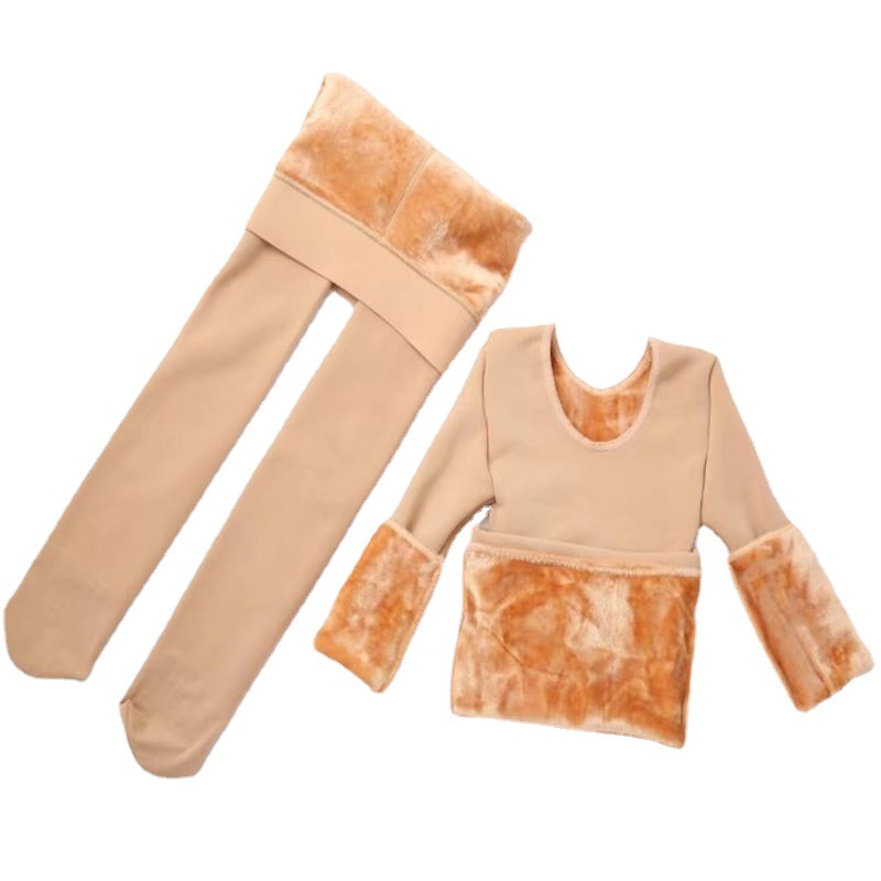 Ropa de baile para niños color carne camisa de fondo para niñas top cálido forrado de lana engrosado color de piel invisible traje de rendimiento ajustado