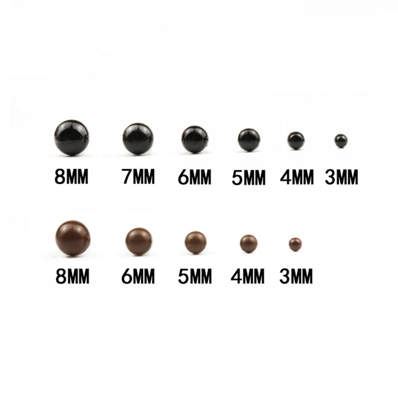 Hecho a mano DIY muñeca de juguete ojos nariz pies rectos Todos los ojos negros Oval recta varilla recta plug-in ojos