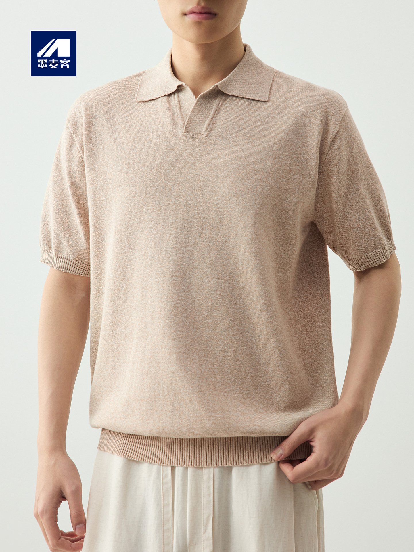Áo polo nam cổ bẻ tay ngắn kiểu hải âu, chất liệu cotton thoáng mát — đen