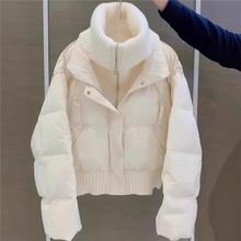 2025秋冬新款设计感高领小香风感炸街加厚棉服外套女面包服源头代