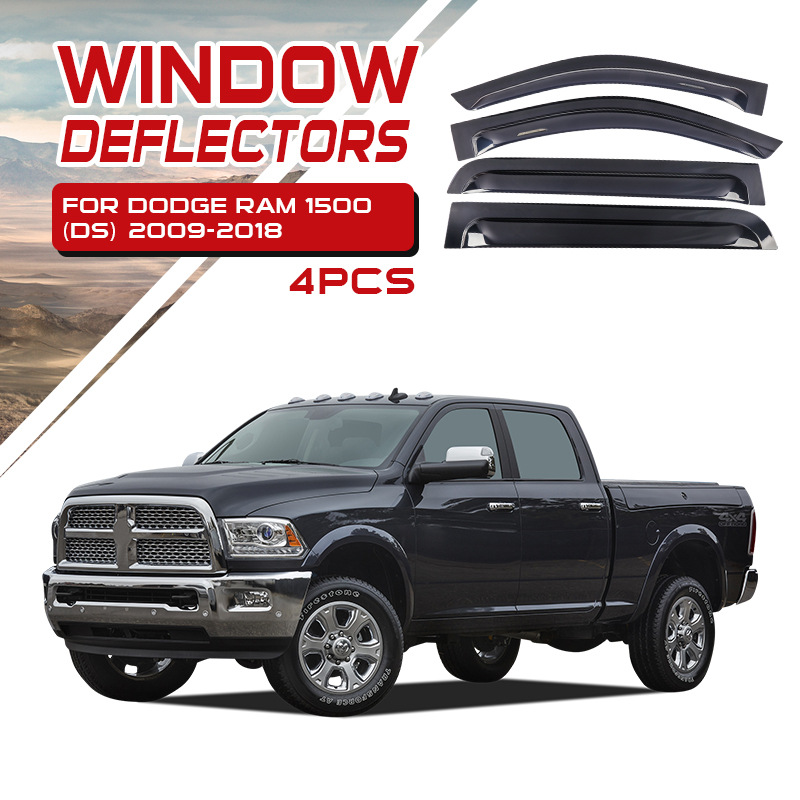 Tenxinrui adecuado para Dodge Ram pickup Truck protector de la lluvia ventana lluvia ceja modificado accesorios de decoración del coche suministros