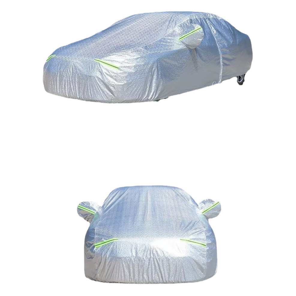 En stock espesado anti-arañazos película de aluminio cubierta del coche transfronteriza AliExpress a prueba de lluvia anti-disturbios Four Seasons cubierta del coche universal image 1