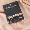 Earrings, metal set from pearl heart shaped, suitable for import, boho style, wholesale