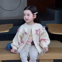 女童秋冬开衫毛衣新品2025女宝针织衫上衣中小童长袖毛衣外套儿童